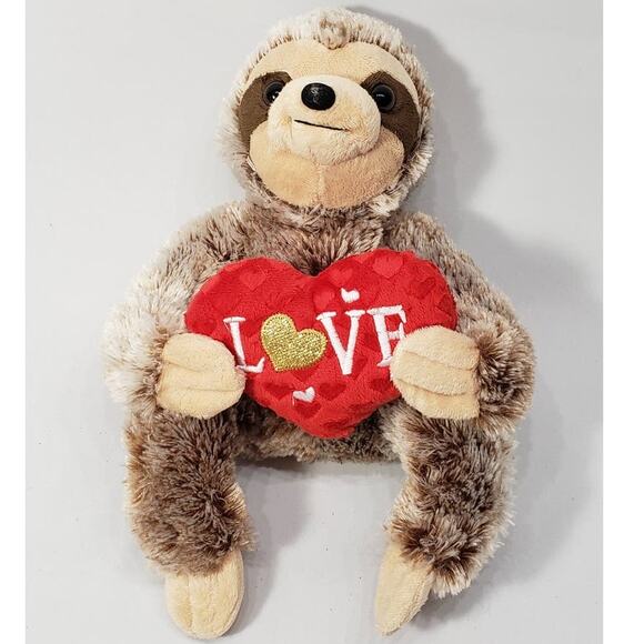 Valentine Sloth Dan Dee Plush Stuffed Animal - Picture 1 of 7